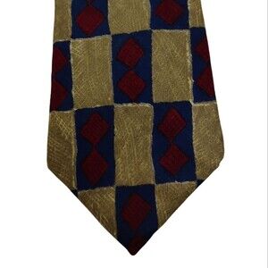 Vintage Colours by Alexander Julian Necktie Burgundy Brown  Multipattern Silk